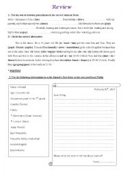English Worksheet: review 7th form
