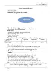 English Worksheet: friendship