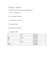 Present Simple all tenses - Kids