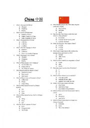 English Worksheet: China - A Quiz