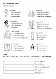 English Worksheet: Who are they? How old are they?