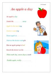 English Worksheet: An apple a day