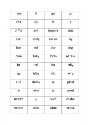 English Worksheet: Adjectives and adverbs puzzle