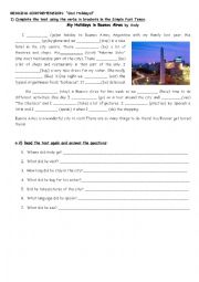 English Worksheet: Simple Past: Reading comprehension
