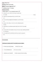English Worksheet: practice if type 1