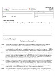 English Worksheet: Teen speak 