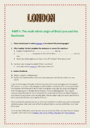 English Worksheet: Webquest : Londons famous Bricklane 