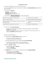 English Worksheet: The - definite article or No Article