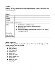 English Worksheet: My last holiday