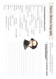 English Worksheet: Charles Dickens biography