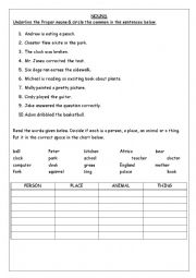English Worksheet: NOUNS 