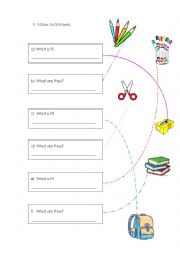 English Worksheet: School objetcs