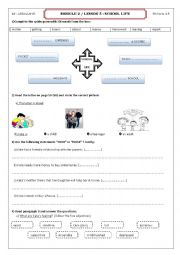 English Worksheet: SCHOOL LIFE