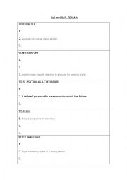 English Worksheet: My Own Dictionary
