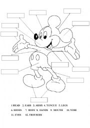 English Worksheet: MICKEY MOUSE