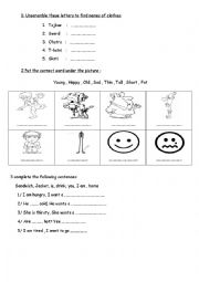 English Worksheet: EXERCISE