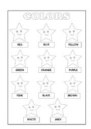 English Worksheet: Colors - Stars