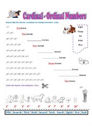 NUMBERS 1-10 CARDINAL ORDINAL