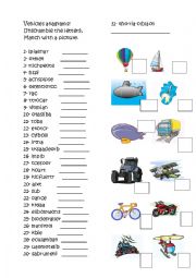 English Worksheet: Vehicles anagrams