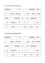 English Worksheet: Sentence builder