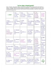 English Worksheet: Board Game