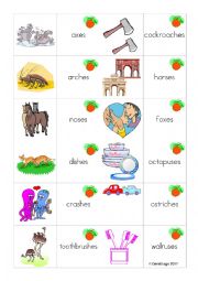 English Worksheet: Plural es Loopcards