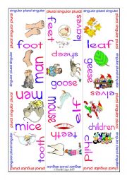 English Worksheet: Irregular Plural Nouns Puzzle