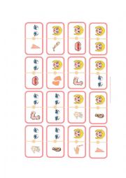 English Worksheet: body parts domino