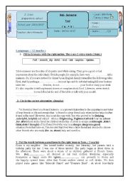 English Worksheet: Mis-semester test 3