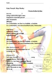 English Worksheet: Katy Perry Chained to the Rhythm song worksheet