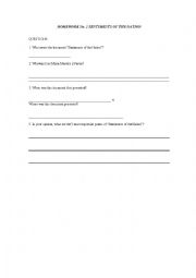 English Worksheet: sentiments of the nation