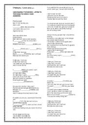 English Worksheet: Song: I hate you I love you by Gnash