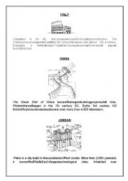 English Worksheet: THE SEVEN WONDERS OF THE  MODERN  WORLD 2