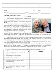 English Worksheet: Pas Simple Test/ worksheet