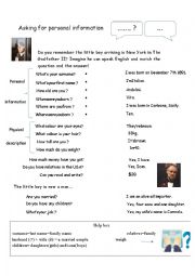 English Worksheet: question and answer (personal information-Ellis Island-Vito Corleone)