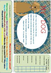 English Worksheet: My dog  (  my pet )