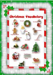 English Worksheet: Christmas-Picture dictionary