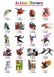 English Worksheet: Action Heroes