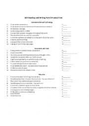 English Worksheet: Exercises Part 6 of Cambridge KET