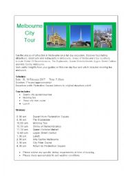 English Worksheet: About Australia- Melbourne City Tour,- 