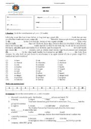 English Worksheet: Food and Health