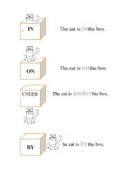 English Worksheet: prepositions in on under nexto