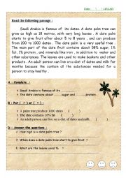 English Worksheet: palm tree