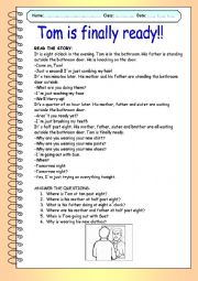 English Worksheet: Reading practice (present continuous)