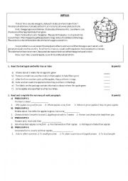 English Worksheet: reading comp about Apples