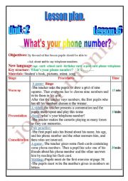 English Worksheet: What is your telephone numbers