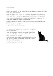 English Worksheet: Olivias new pet