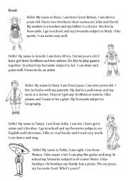 English Worksheet: Children from all over the world