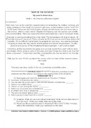 English Worksheet: Matt of the Antarctic