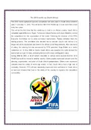 English Worksheet: South Africa World Cup 2010